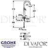 Grohe Atrio Classic Basin Mixer Crosshead XL-Size Dimensions